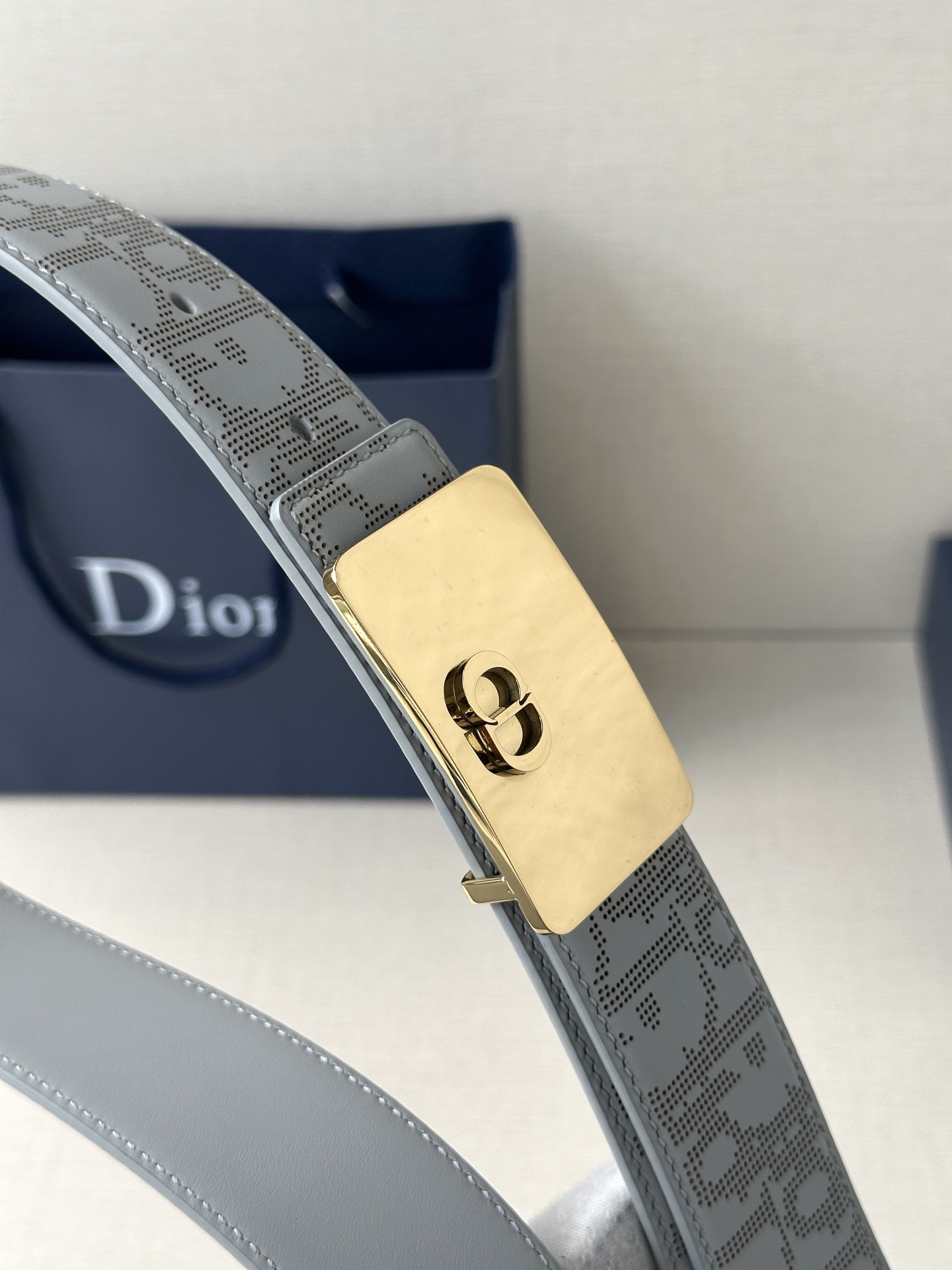Dior square buckle leather belt 3.5CM wide
