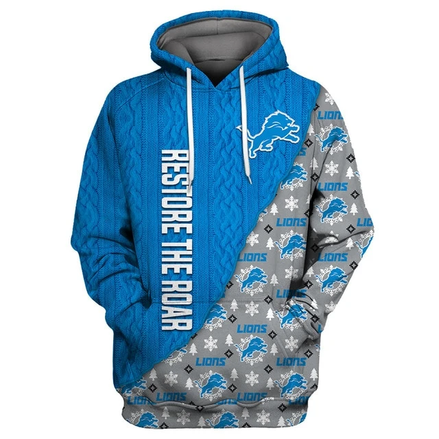 DETROIT LIONS 3D CHRISTMAS HOODIE ABC04