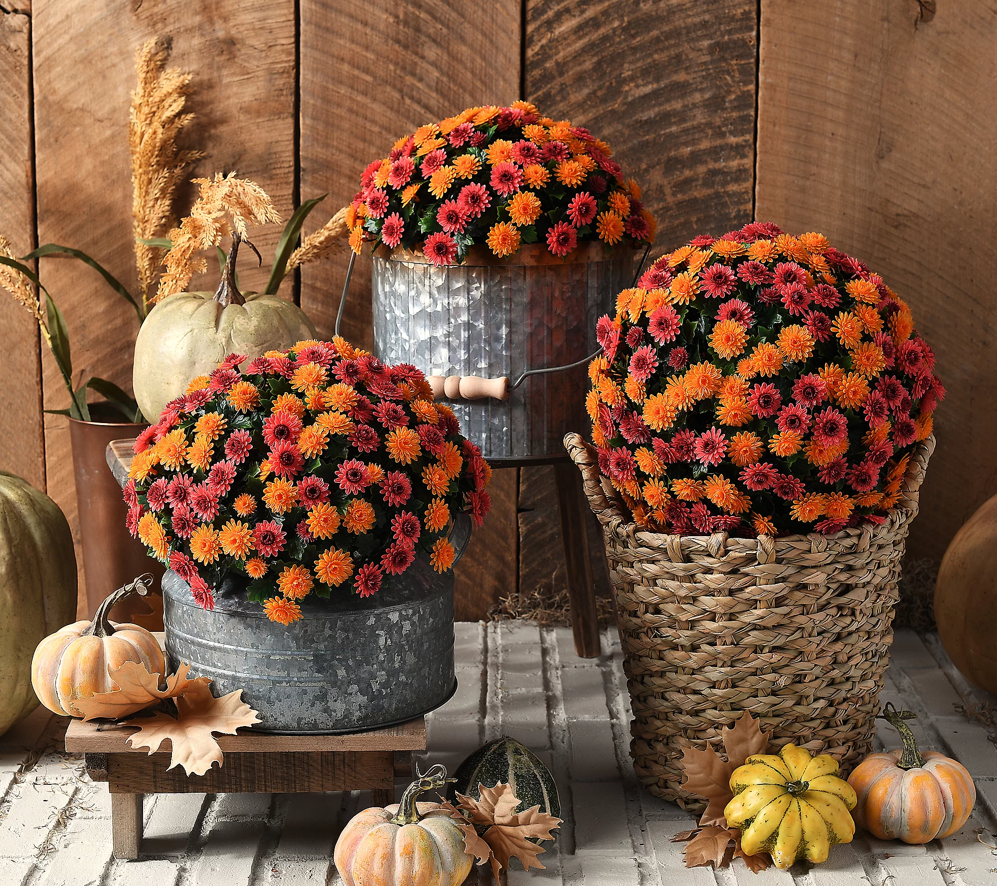 Faux Mum Indoor/Outdoor Garden Spheres, 1 Mum Sphere (2 Halves) , UV Protection, Waterproof, Windproof