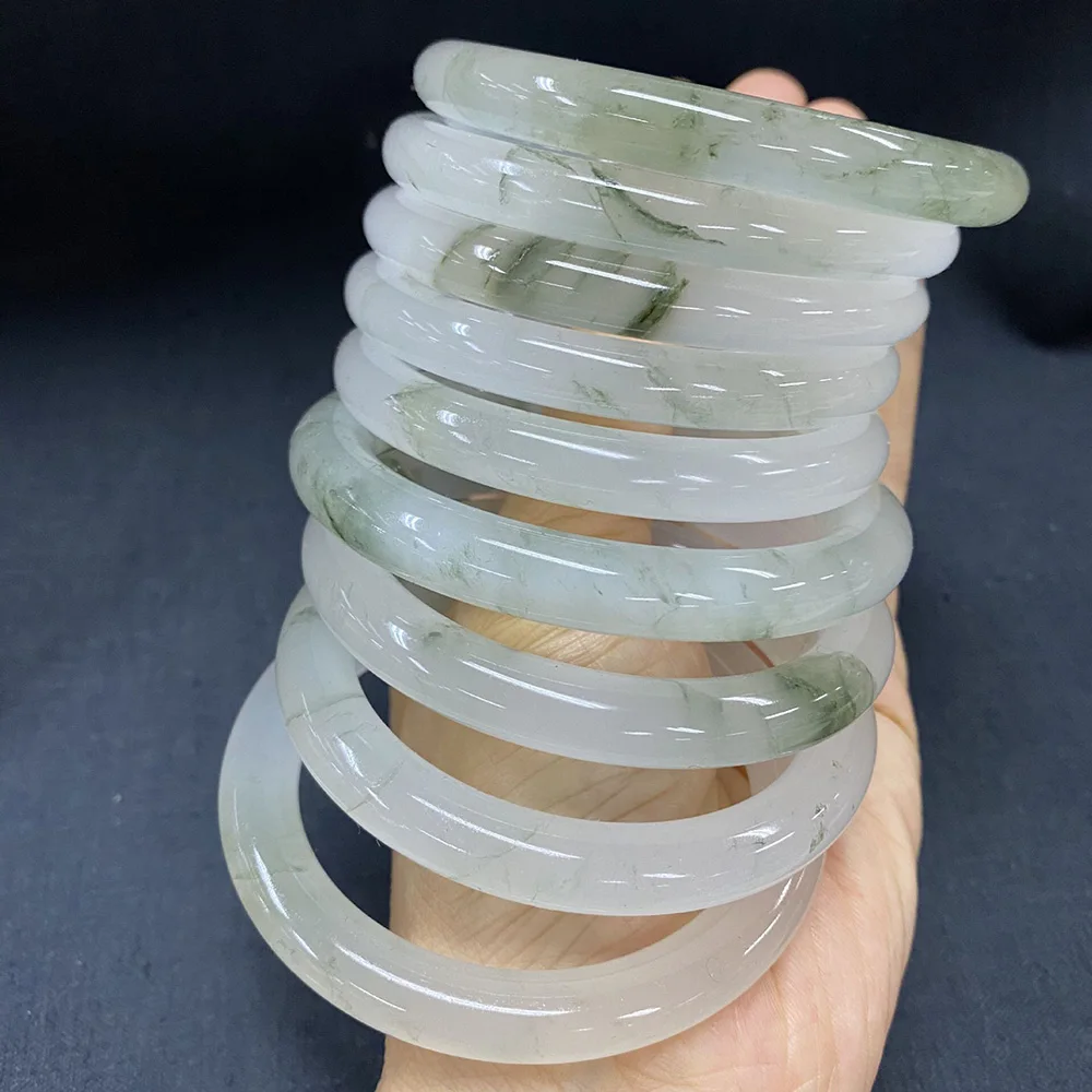 Golden Silk Jade Bangles For Women Natural Ice Jade Round Bracelets High Quality Fine Jewelry Fashion Accessories Free Shipping