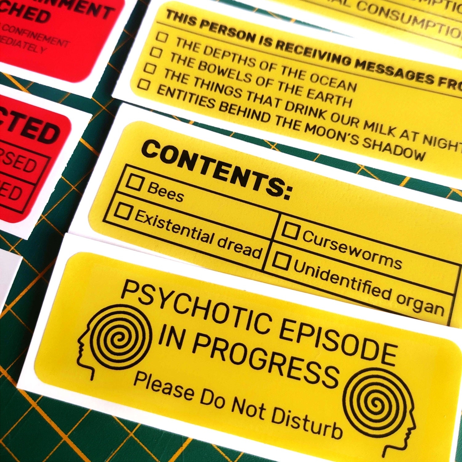 Weirdcore Warning Label Stickers