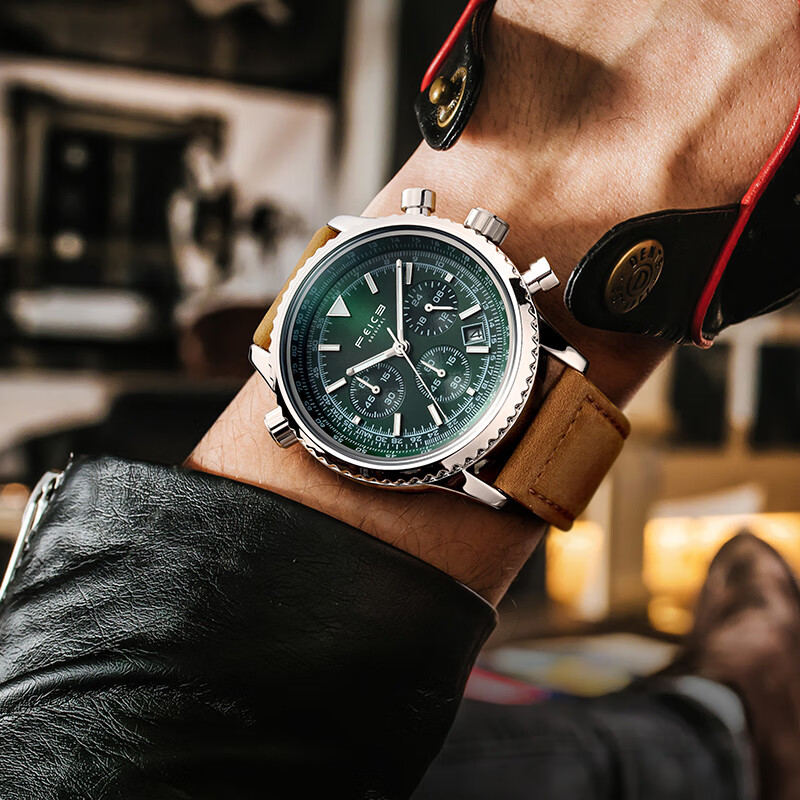 FEICE FK812 Mens Watches Multifunction Chronograph Waterproof Date Ana