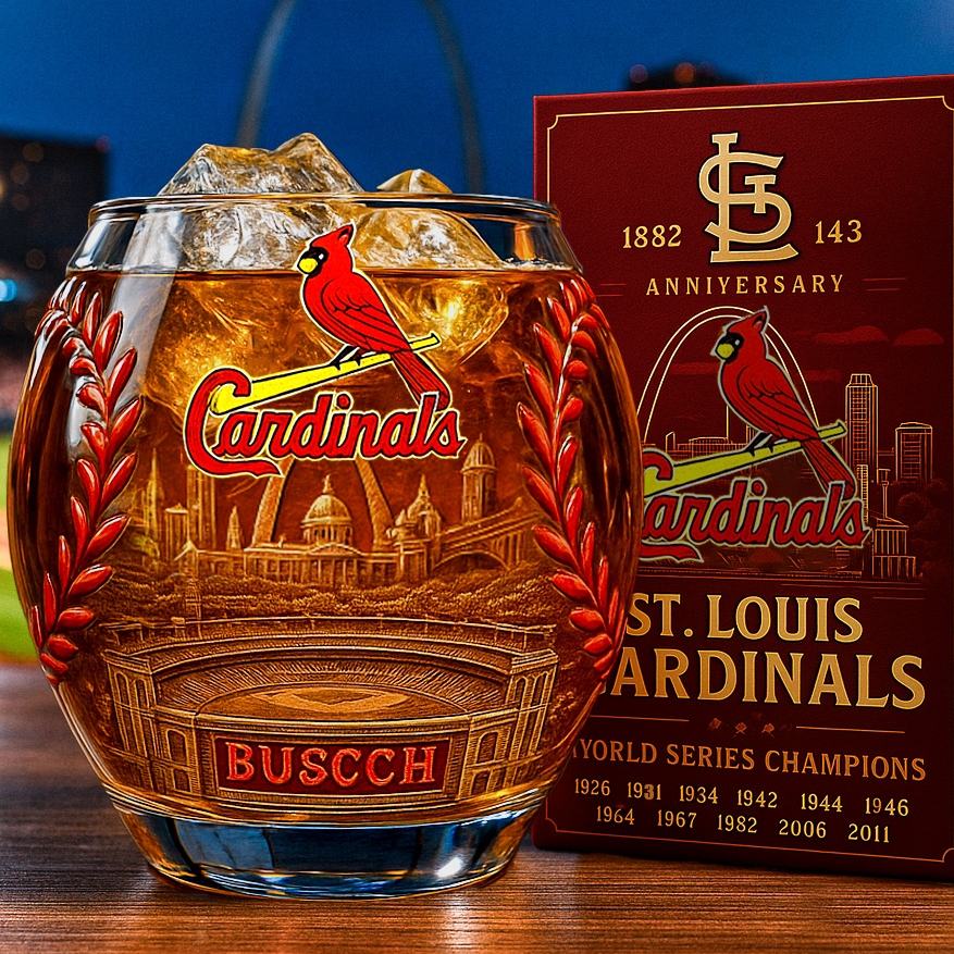 St. Louis Cardinals 143rd Anniversary Commemorative Glass