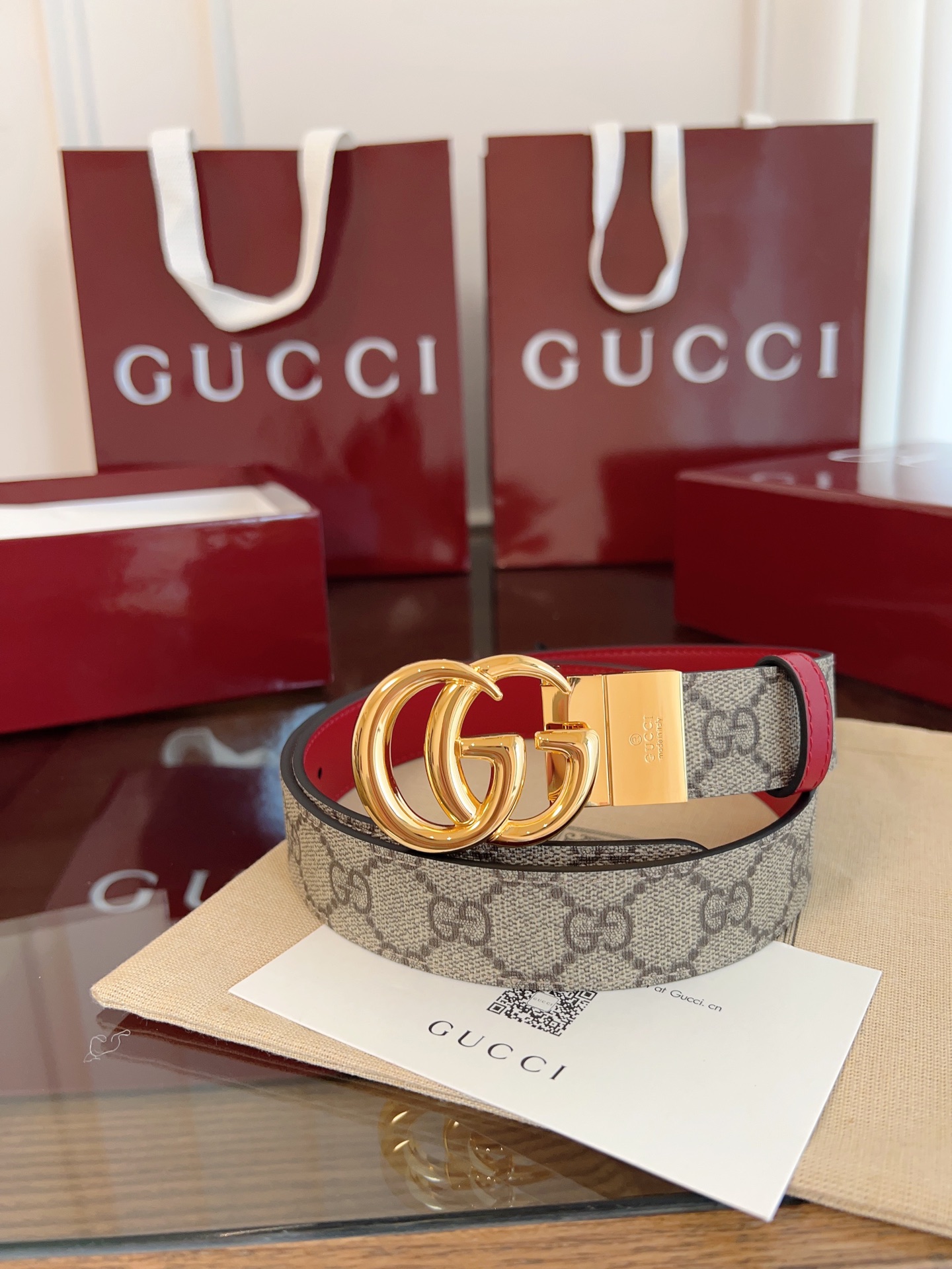 Gucci 2025 new double G buckle leather belt width 3.0cm