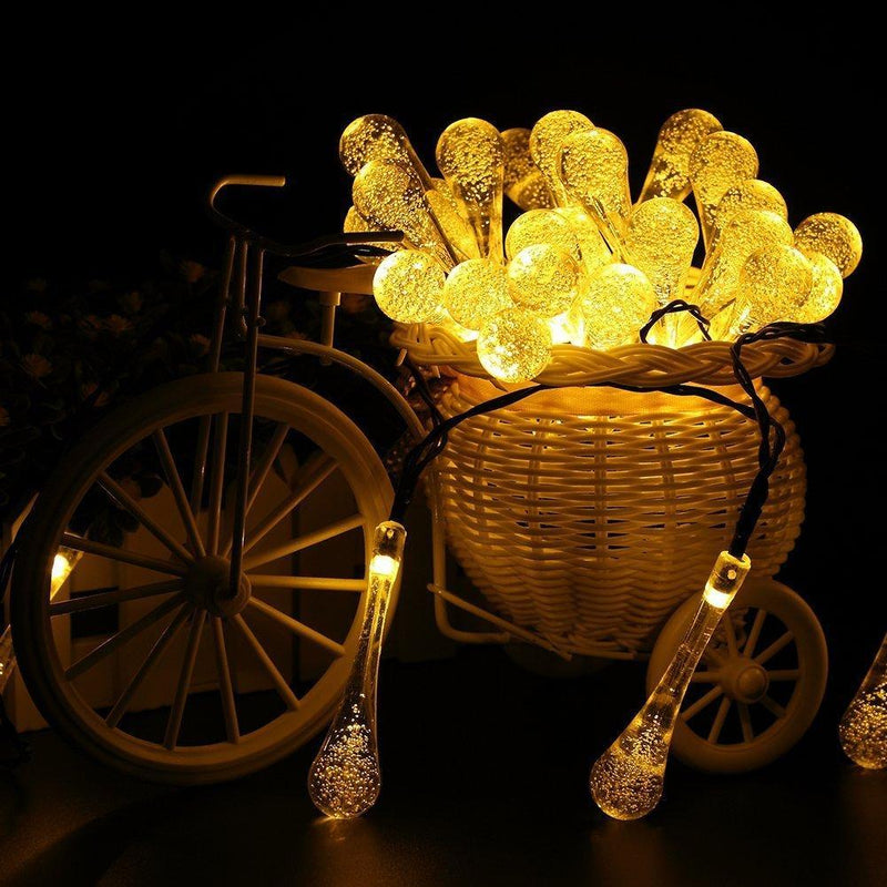 2022 New Upgrade Solar 3D Water Drop String Lights