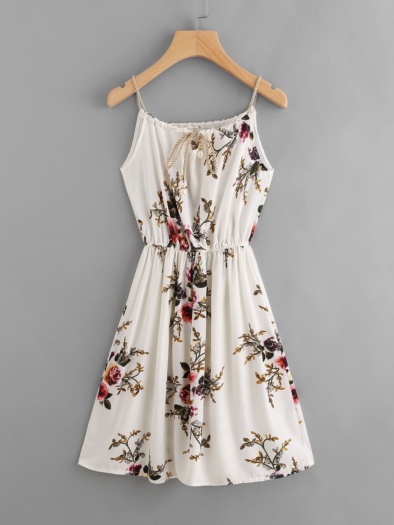 Floral Print Self Tie Cami Dress