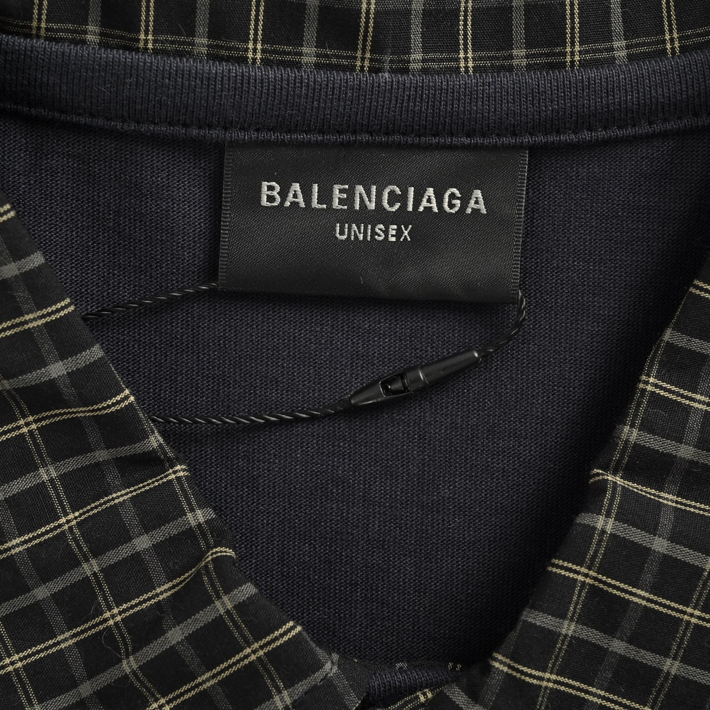 Balenciaga 25ss Plaid Collar Polo Short Sleeve
