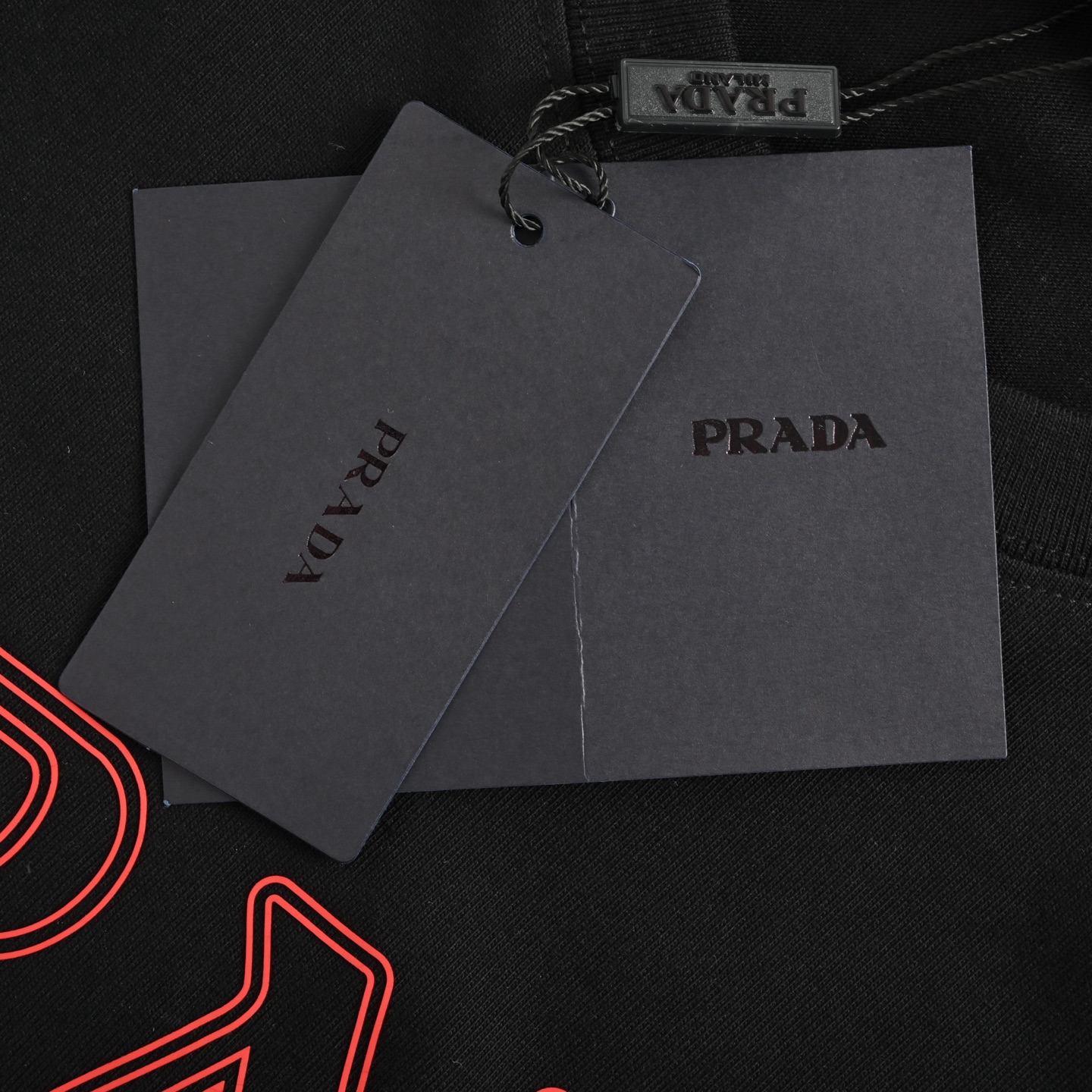 Prada 25ss hollow letter print logo short sleeve