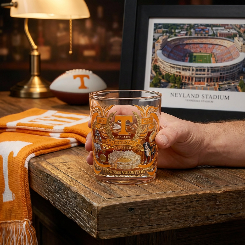 Tennessee Volunteers 135th Anniversary Commemorative Whiskey Glass