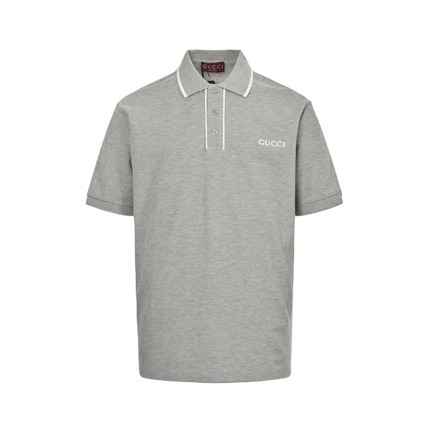 Gucci 25ss contrast color collar lettering laser embroidered Polo short sleeve