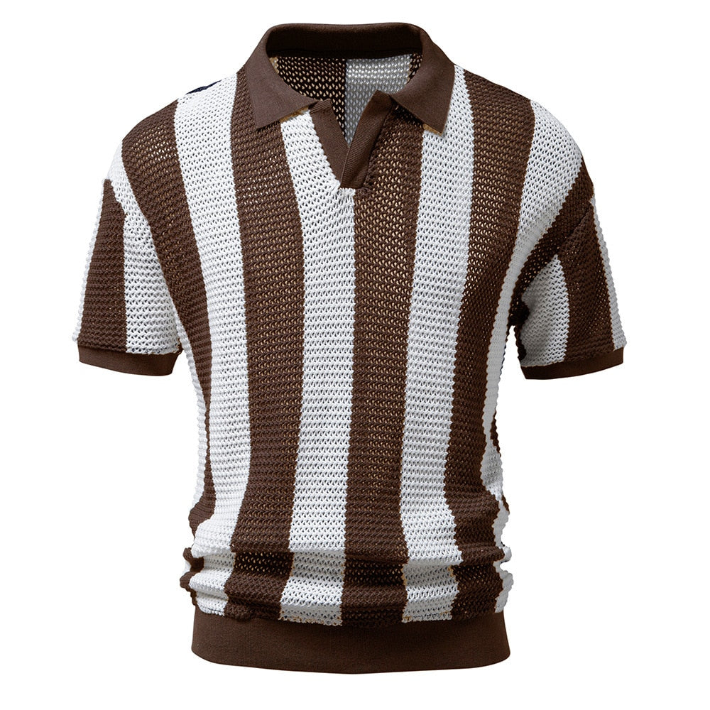 Men's Striped Polo Shirt