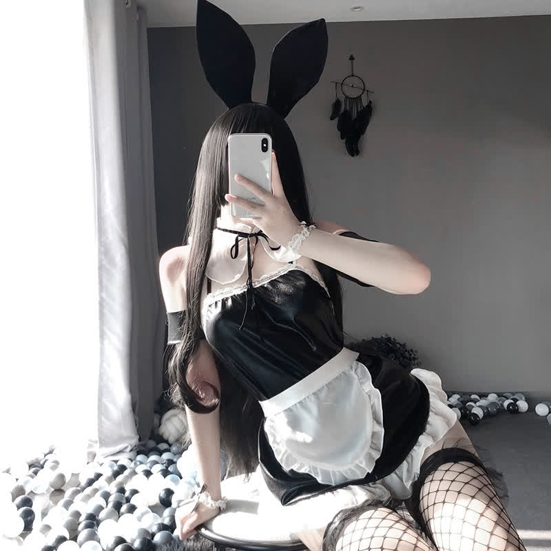 Sexy Maid Lace Stockings Lingerie Dress