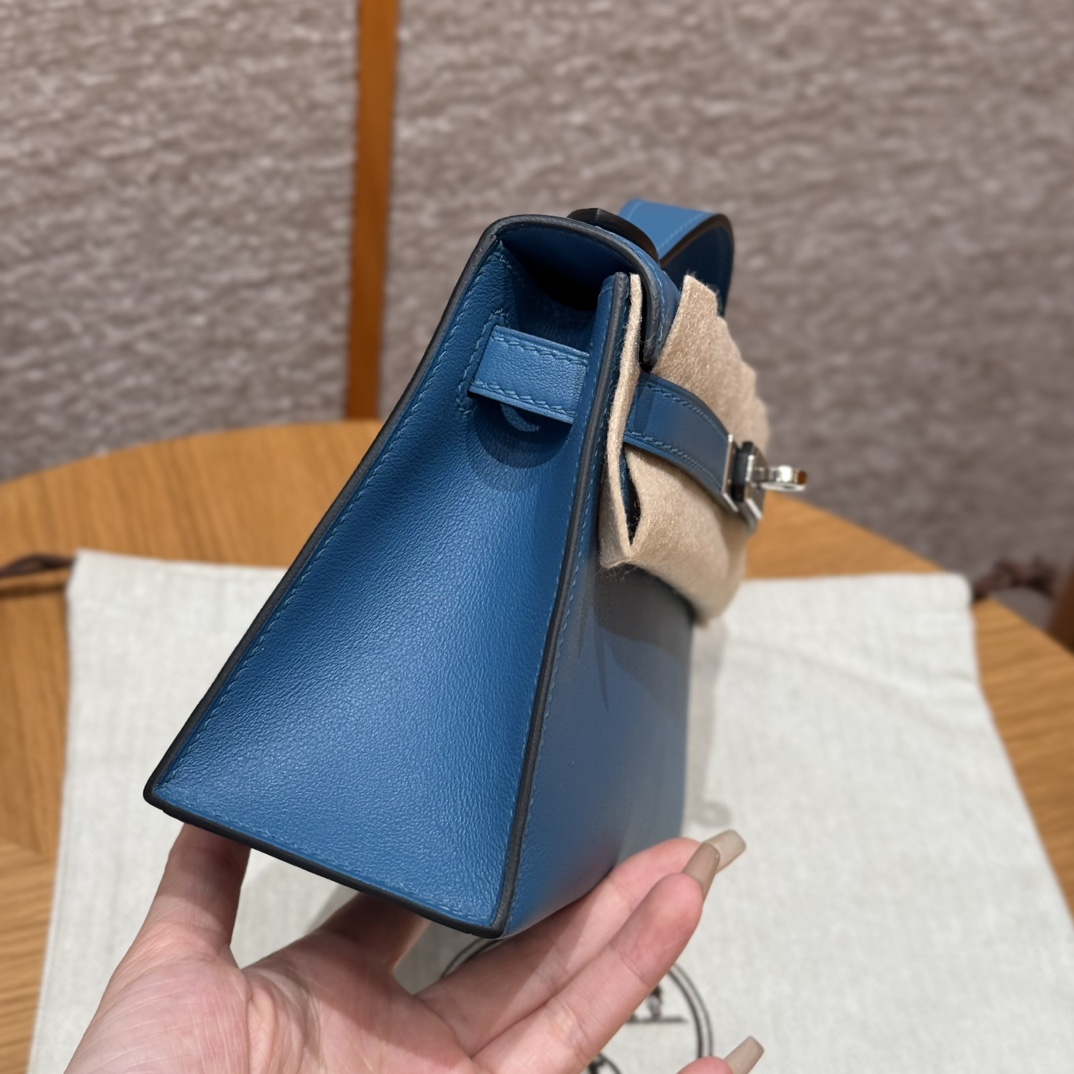 Hermès Kelly Pochette 7WBlue izmir Handbag (Handmade to Order)