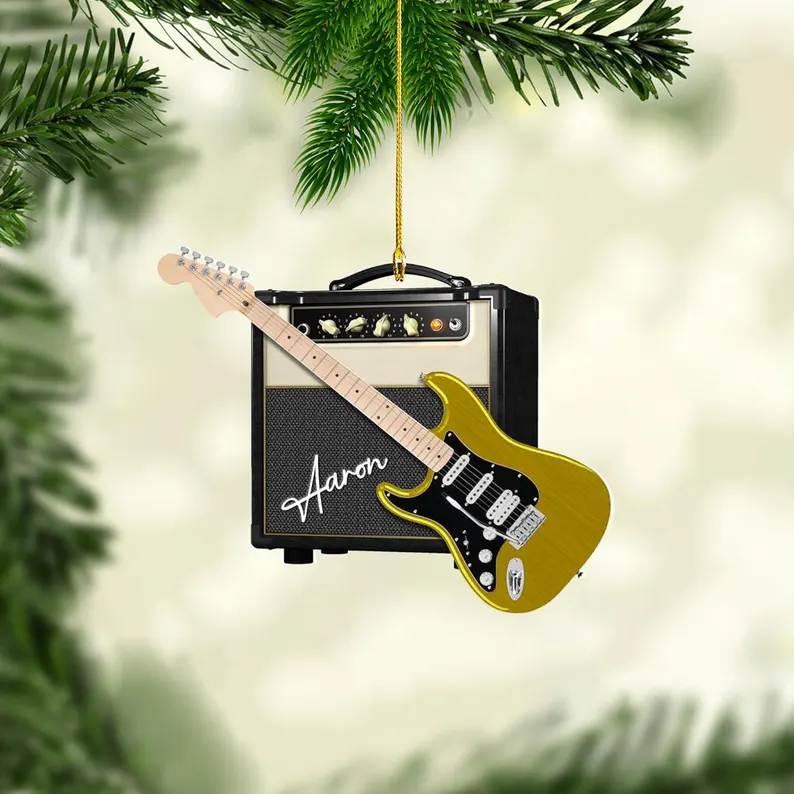 2024 Custom Name Guitar Christmas Decorations