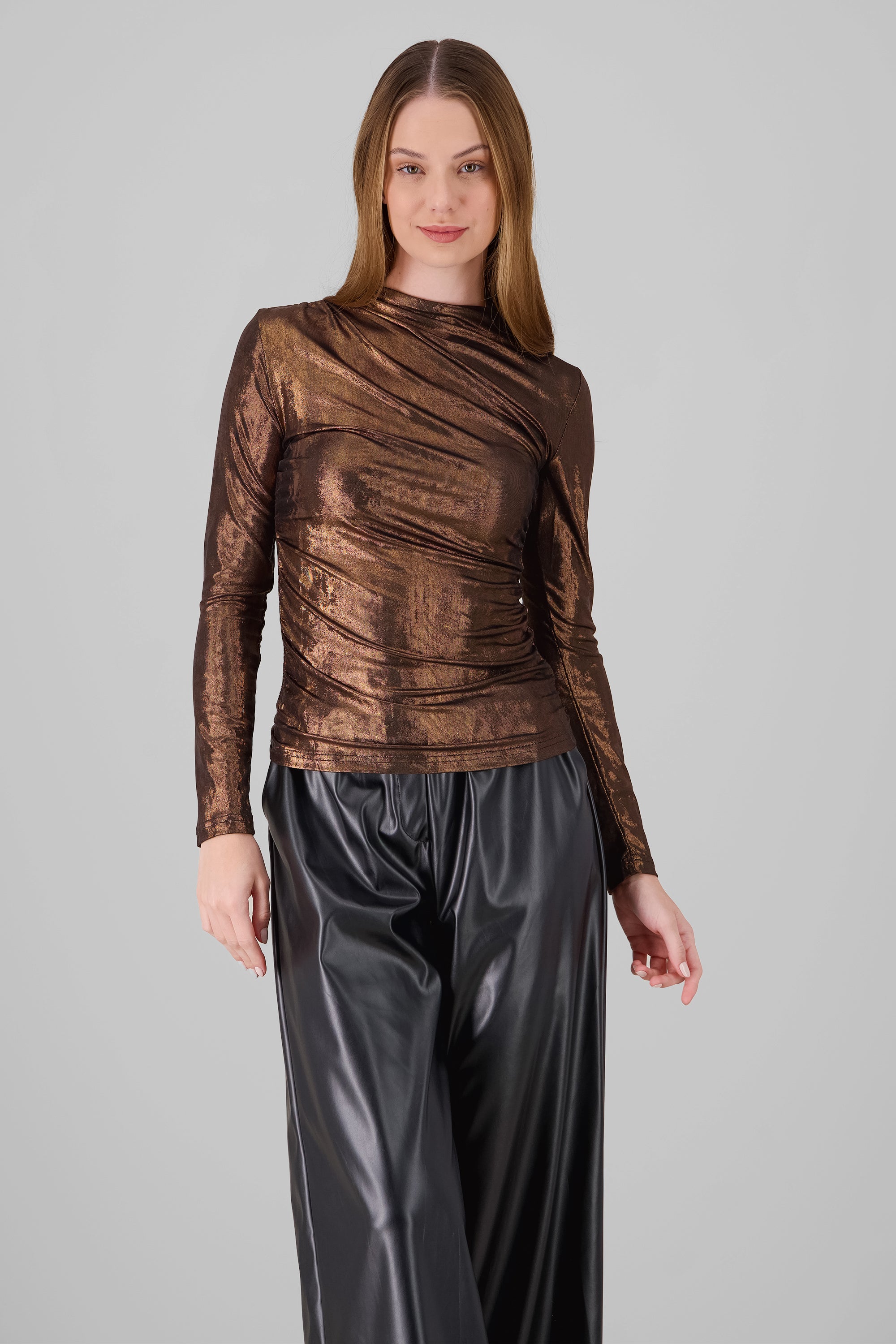 Metallic Long Sleeve Blouse