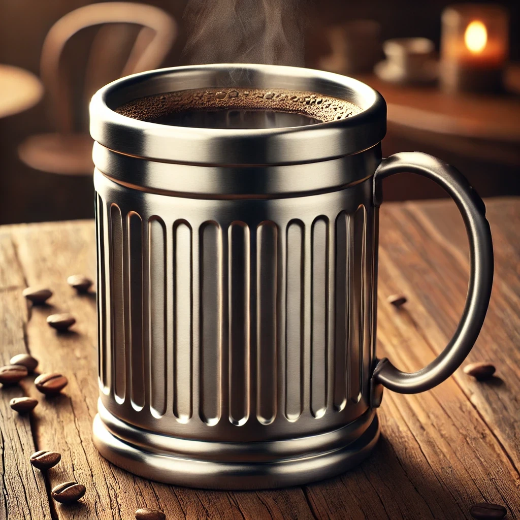 🗑️ Retro Trash Can Stainless Steel Mug