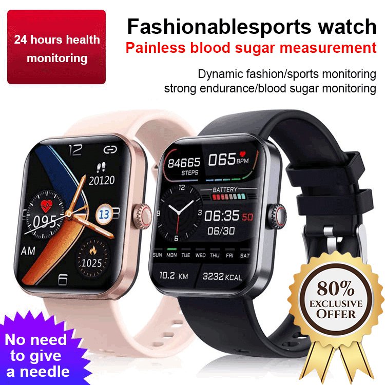 All day monitoring of heart rate and blood pressure Bluetooth fashion watch（Support 24 languages）（ Buy 2 free shipping）