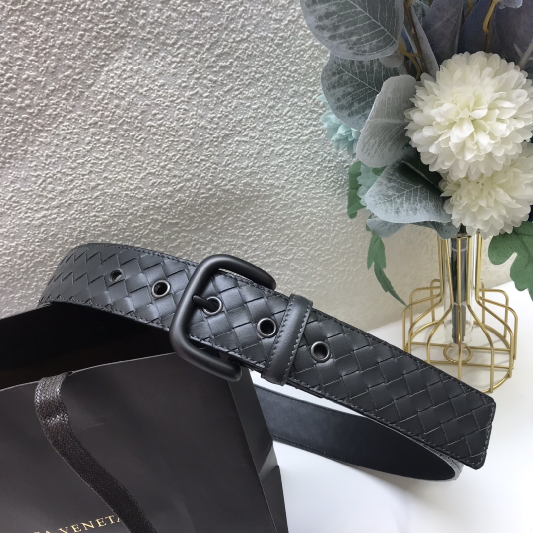 Bottega Veneta pin buckle classic woven leather belt width 4.0cm