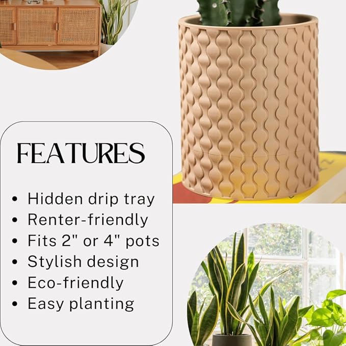 🌺🌺Basket Weave Wall Planter with Hidden Drip Tray