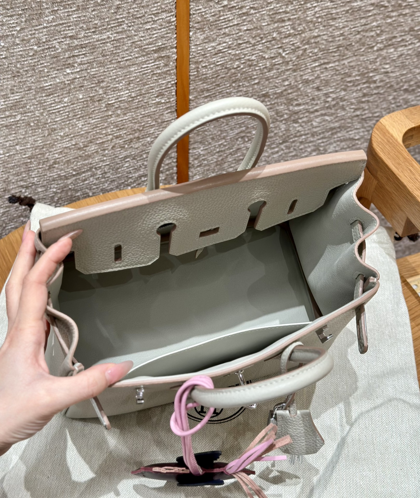 Hermes Birkin 8L Beton Handbag (Handmade to Order)