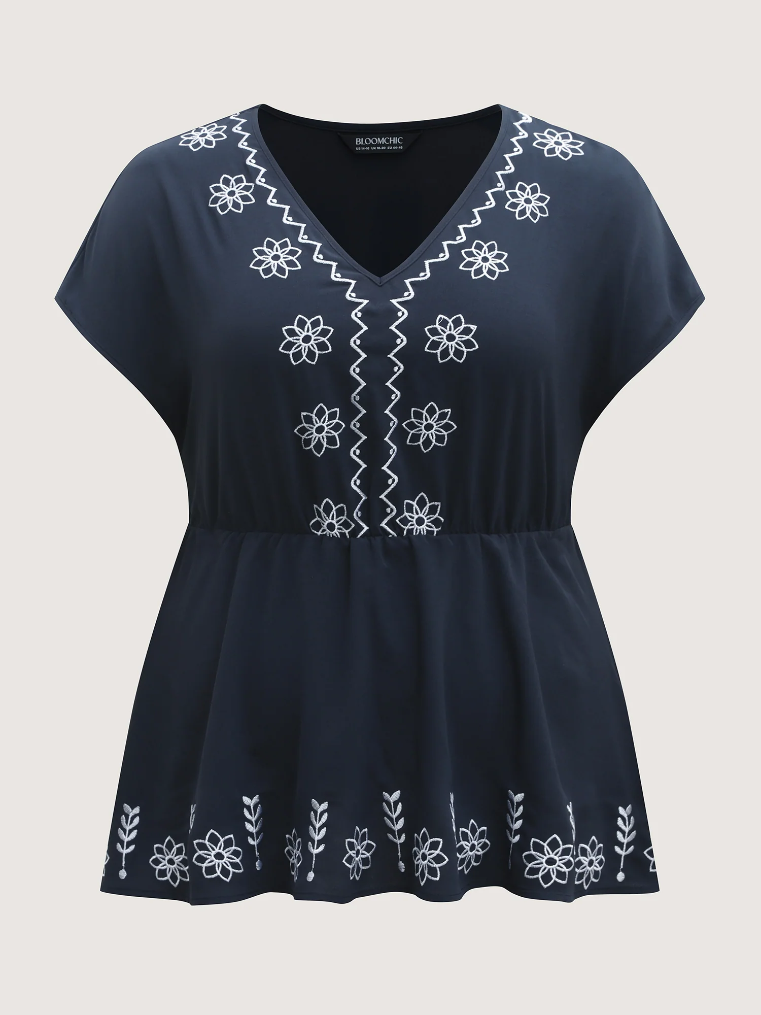 Boho Embroidery Babydoll Top