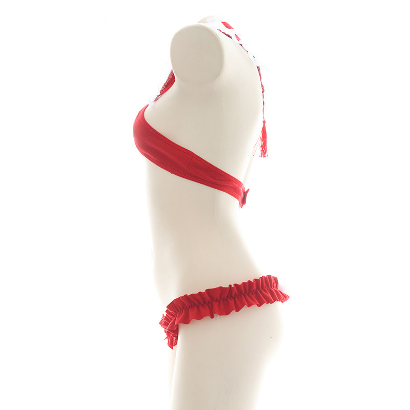 Bow Knot Bunny Tail Lingerie Bikini Set