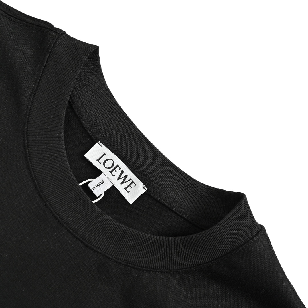 Loewe embossed logo leather patch pocket short sleeve