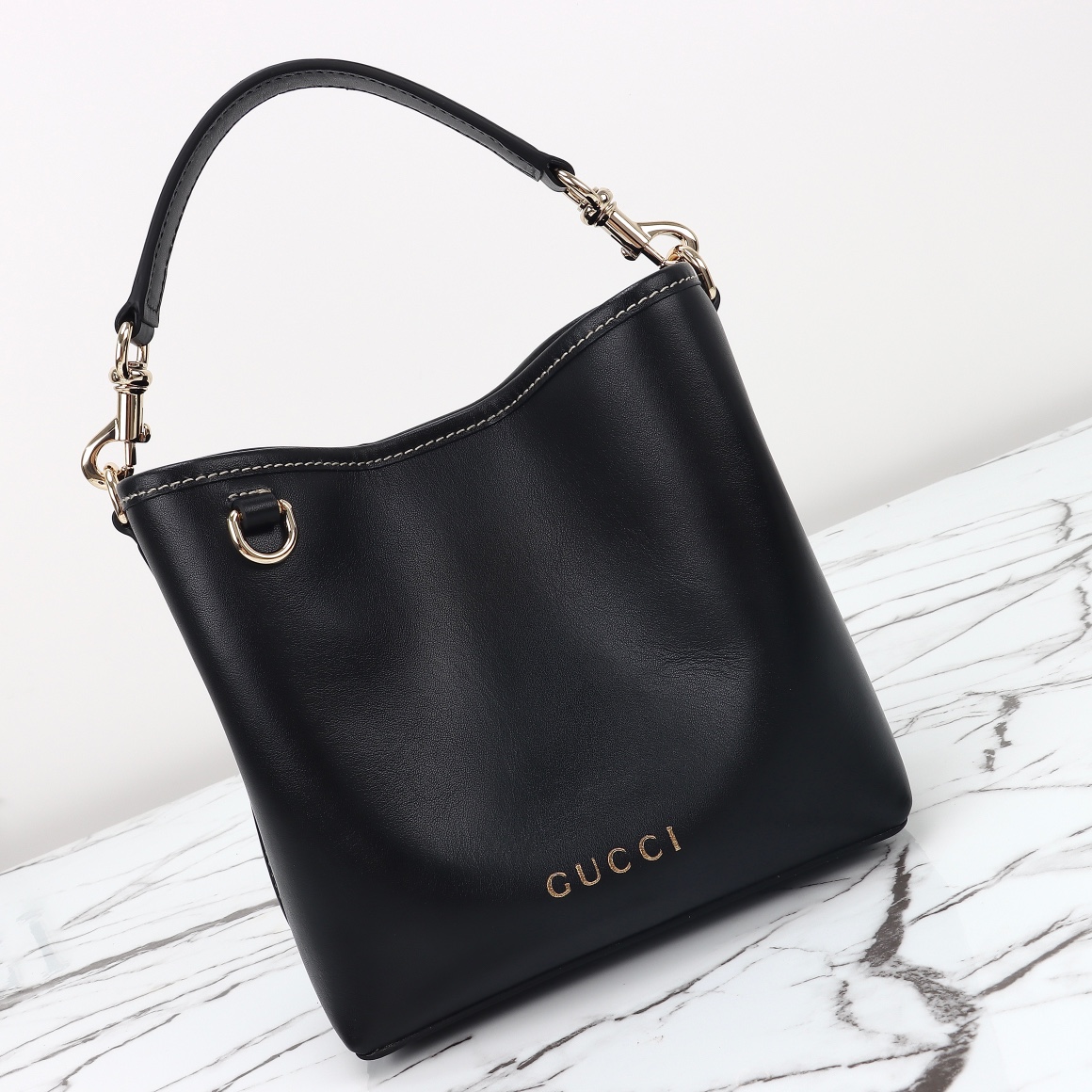 Gucci GG Emblem small bucket bag 815118 AAEC2 1000