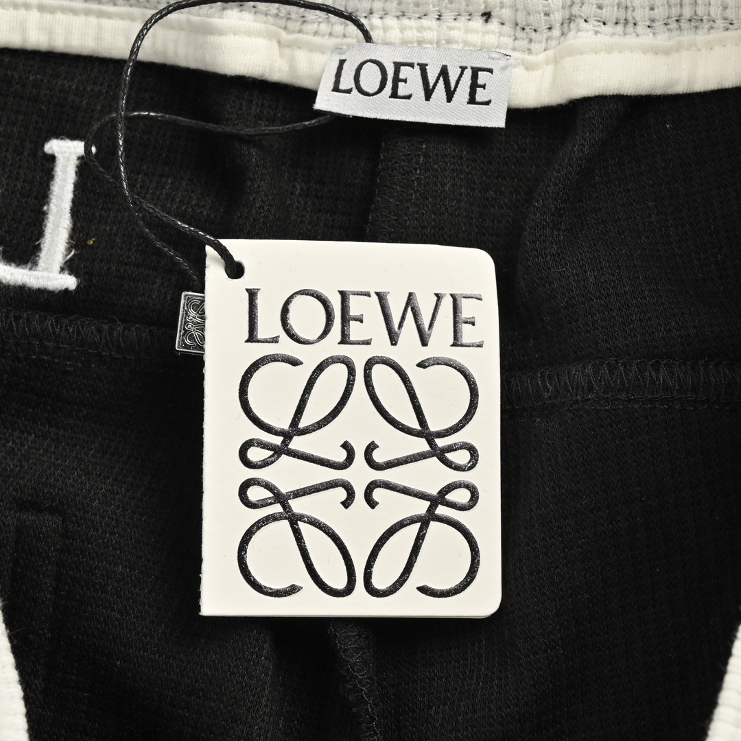 Loewe Big Pocket Chinchilla Colorblock Embroidered Waffle Trousers