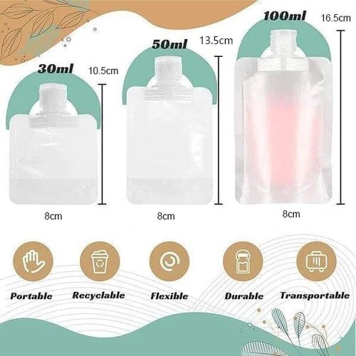 (🌷Summer SALE - 48% OFF) Portable Travel Fluid Makeup Packing Bag(10 Pcs)