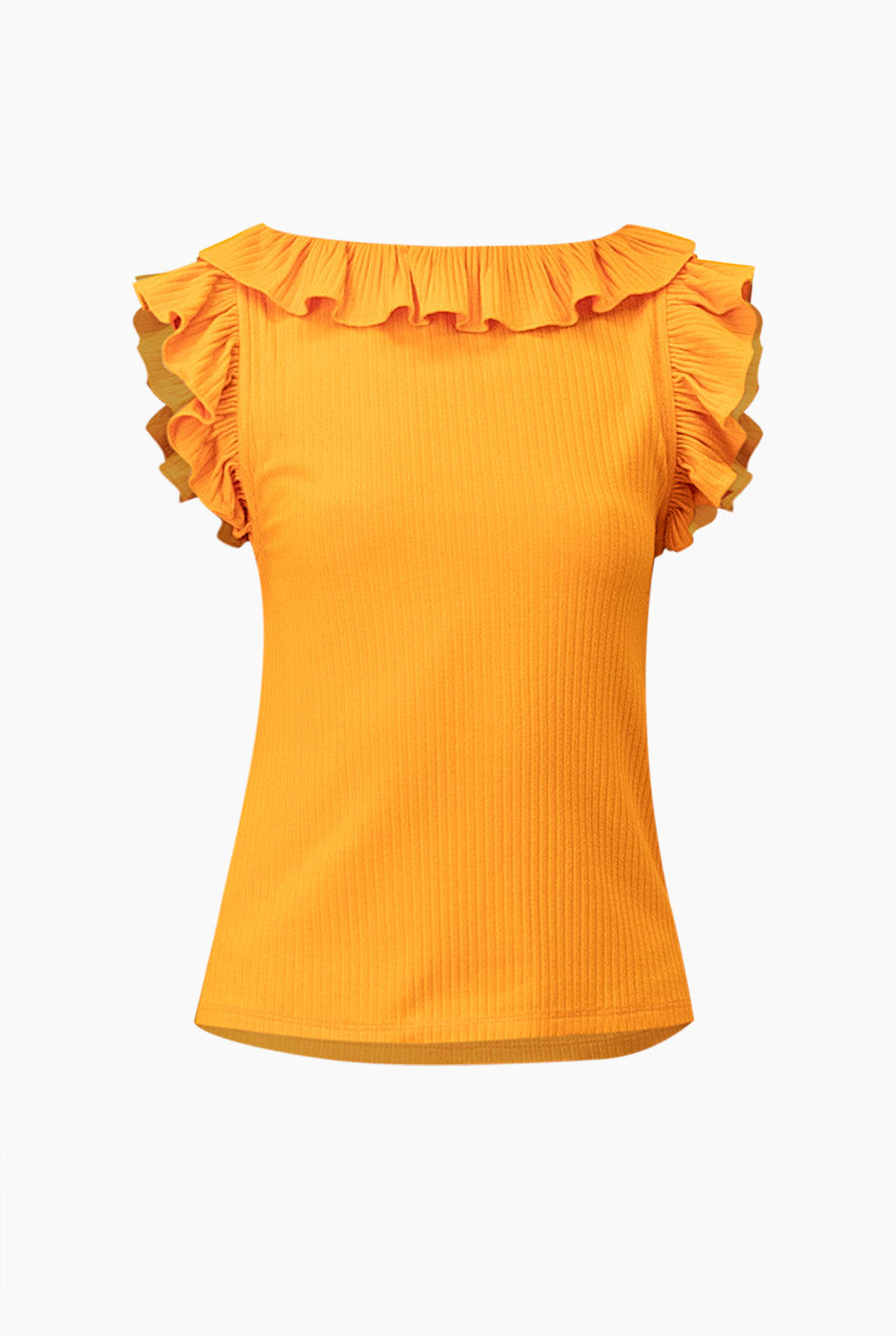 Blusa naranja de escote redondo