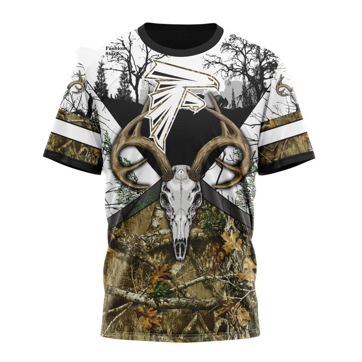 ATLANTA FALCONS DEER SKULL AND FOREST 3D HOODIE