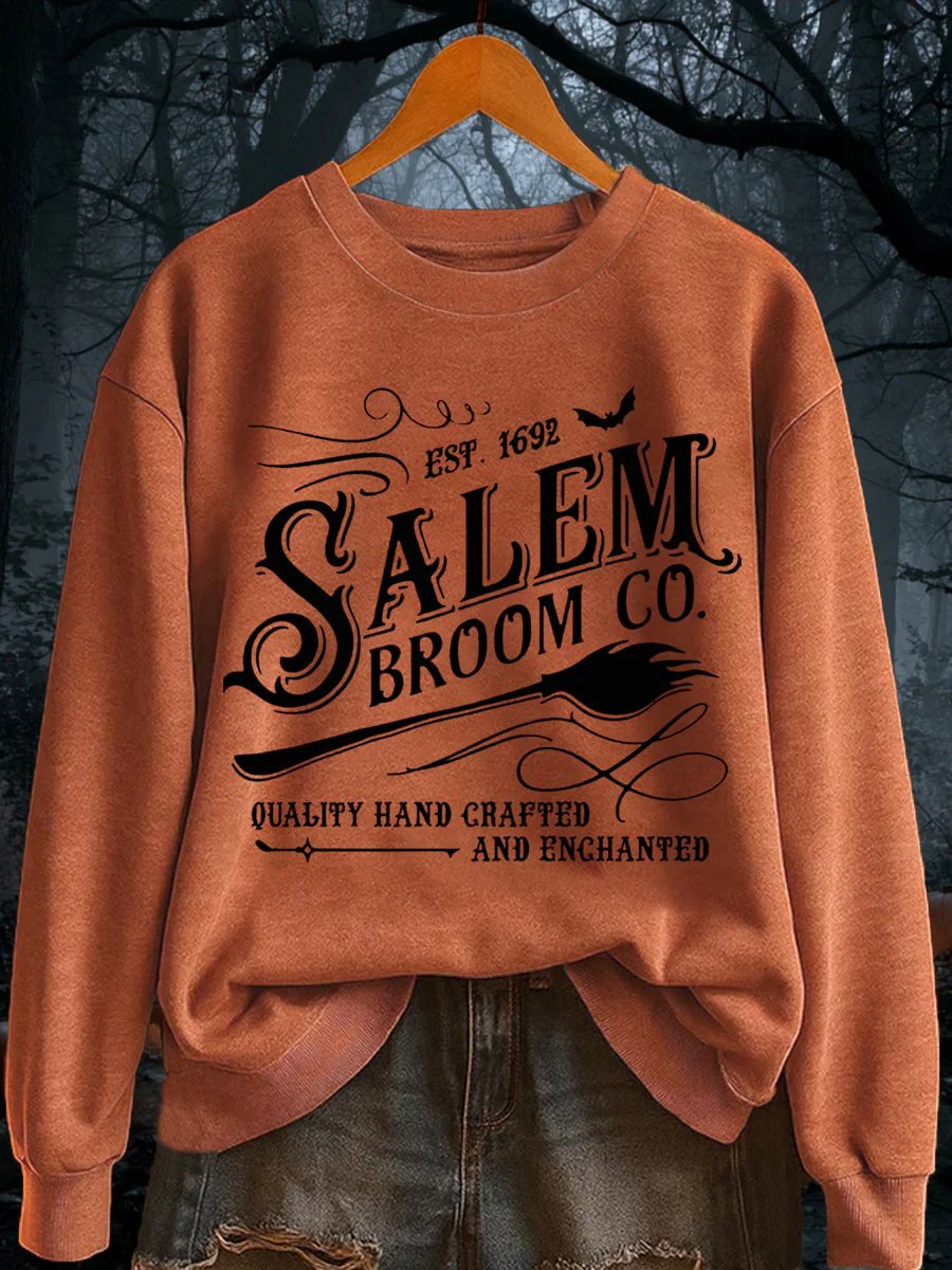🔥Buy 3 Get 10% Off🔥Women's Funny Halloween Witch Salem Broom Co Est.1692 Casual Sweatshirt