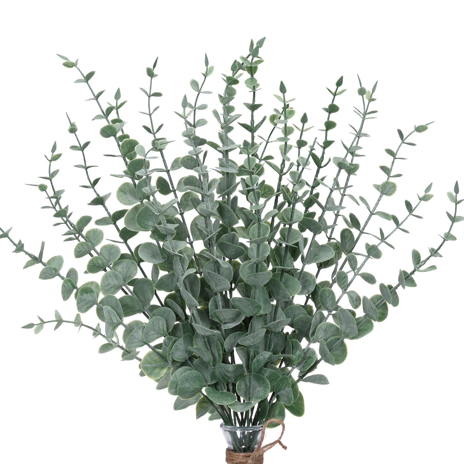 24pcs Eucalyptus Stems Artificial Eucalyptus Leaves