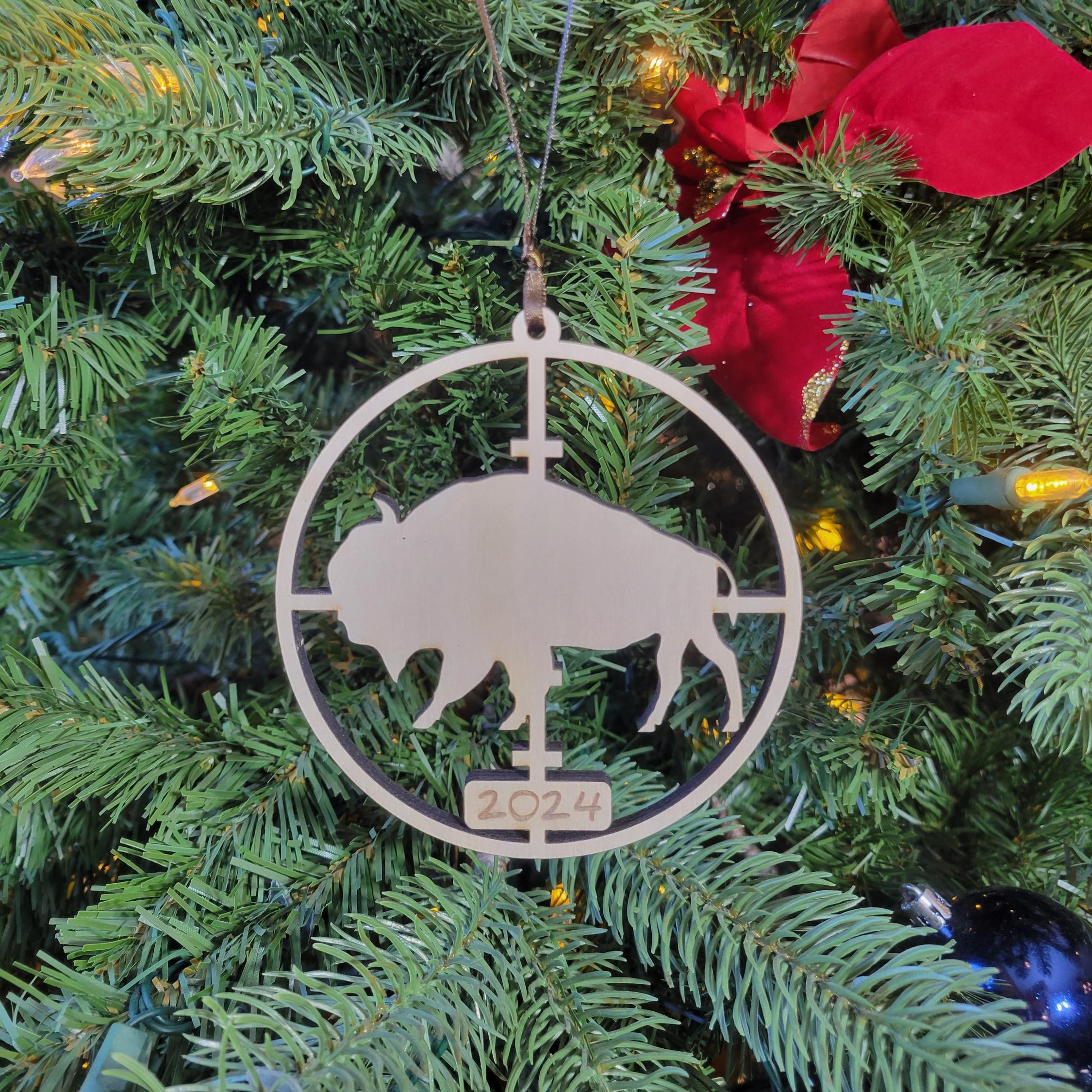 Wooden Hunting Christmas 2024 Tree Ornament