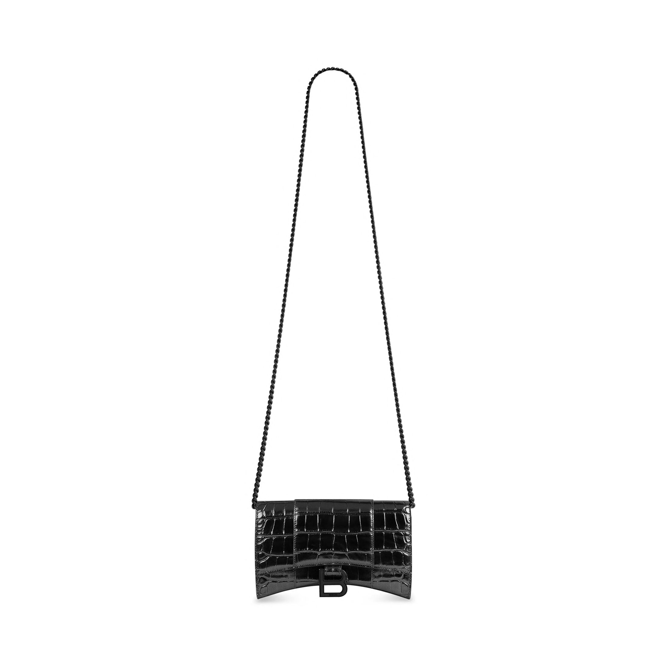 BALENCIAGA HOURGLASS EMBOSSED CHAIN ​​WALLET
