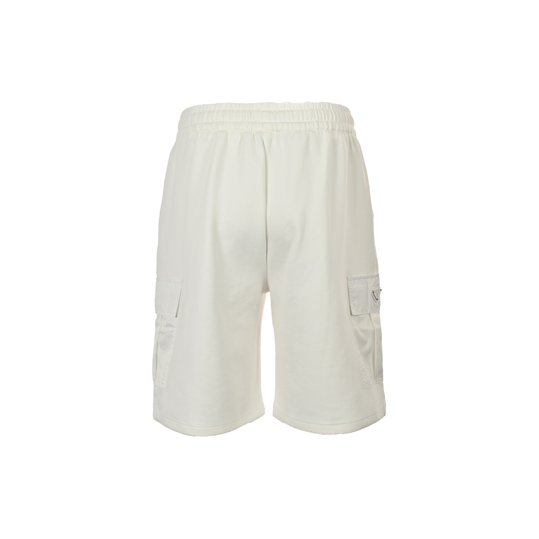 Prada Triangle Logo Cotton Cargo ShortsV