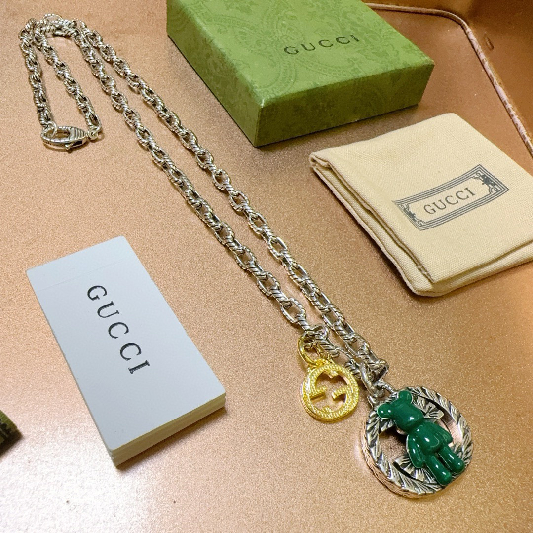 Gucci Vintage GG Violent Bear Necklace