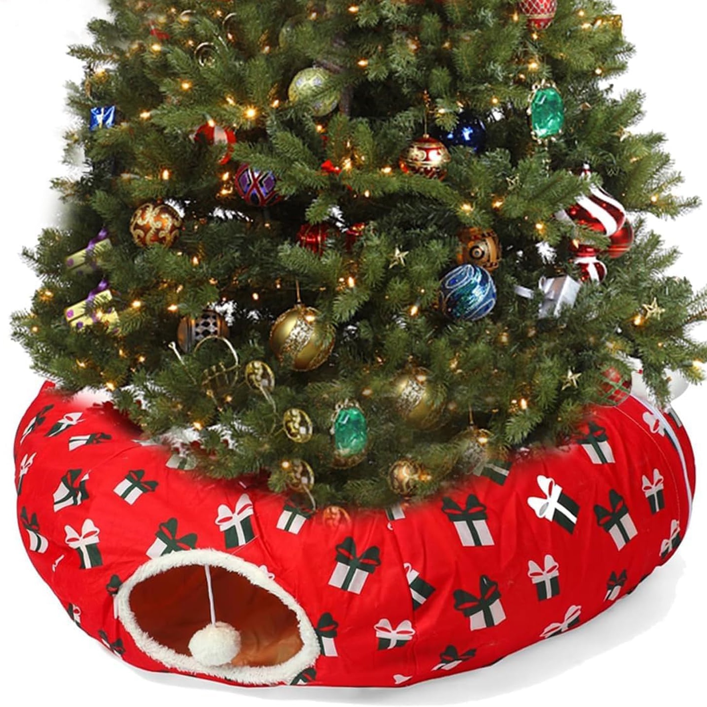 🎄Christmas Sale 60% OFF🎄Cat Tunnel Bed Under Christmas Tree