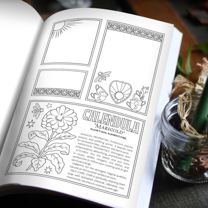 A Coloring Book of Herbal Magic - Green Witch's Herbal