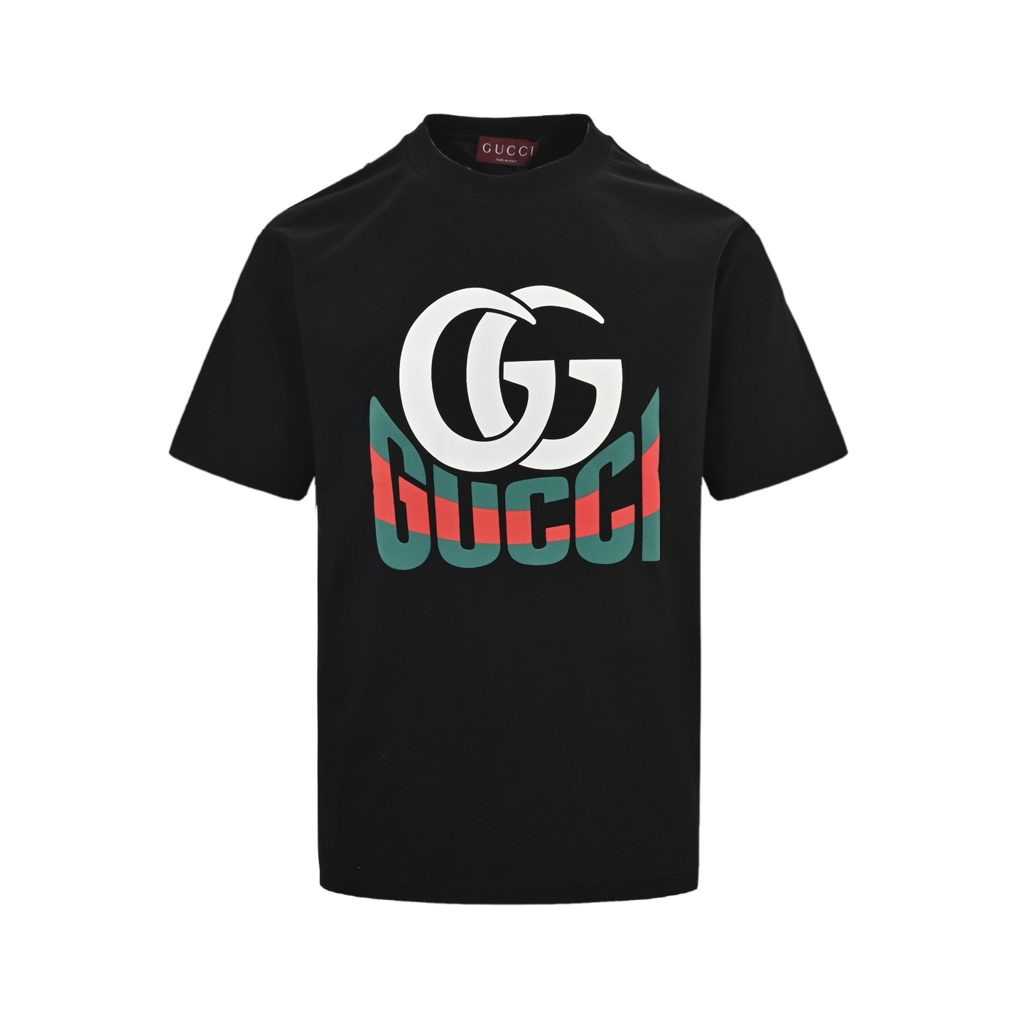 Gucci 25ss red and green letter foam print short sleeves