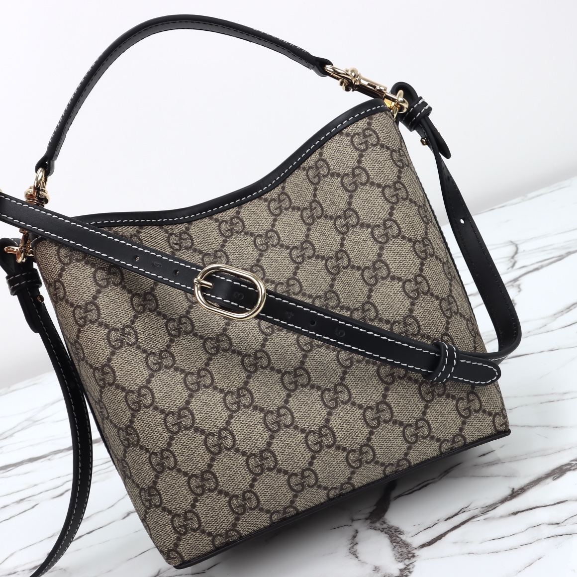 Gucci GG Emblem Small Bucket Bag 815118 FAD6L 9741