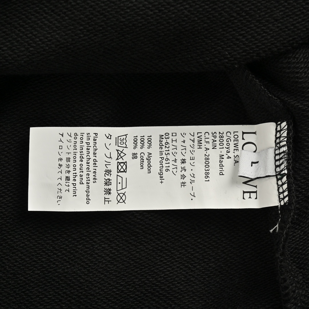 Loewe 24Fw irregular dislocation embroidery hooded sweatshirt