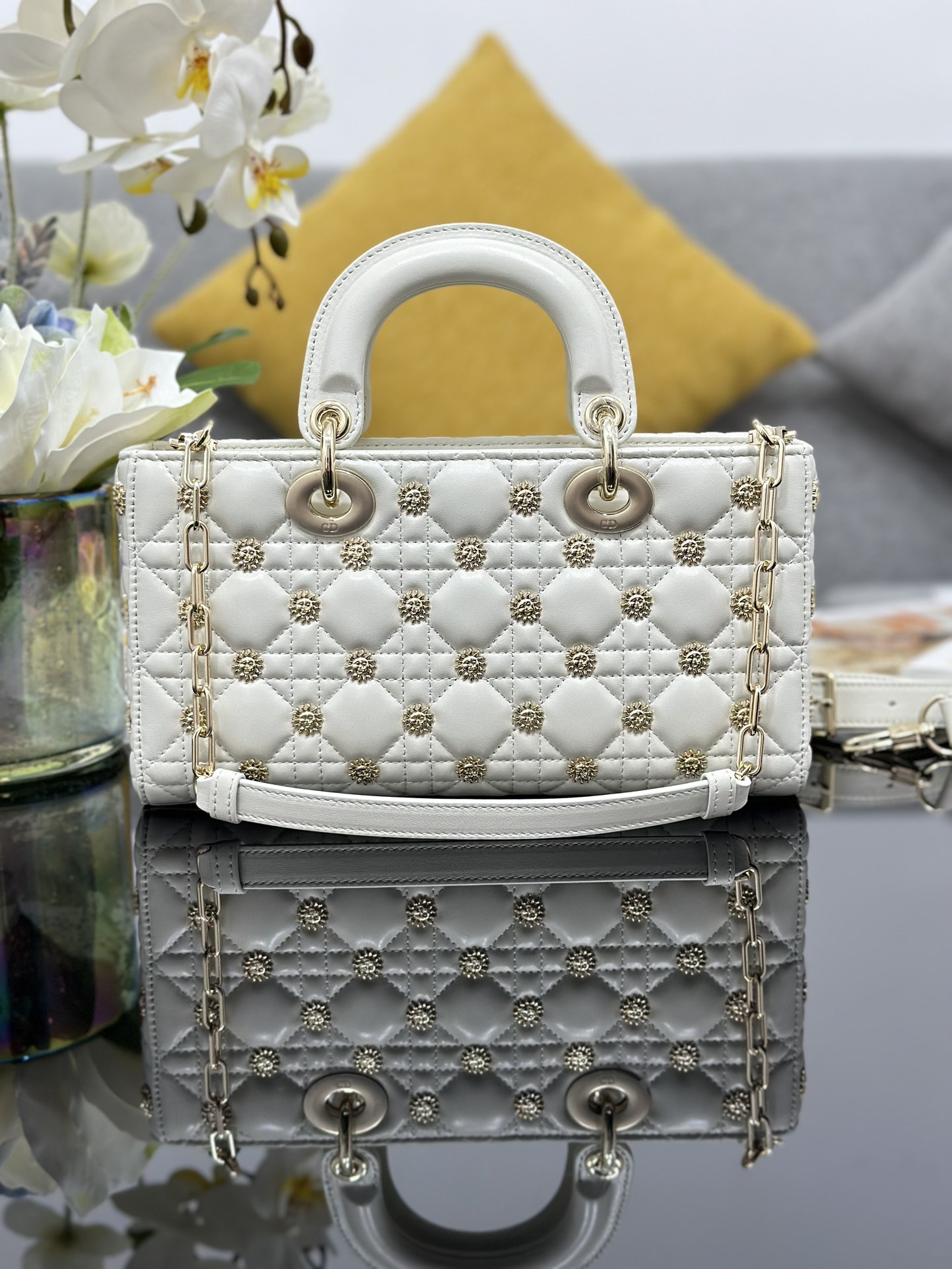 Dior Lady D-Joy horizontal grid sun studs Lady Dior bag M0540
