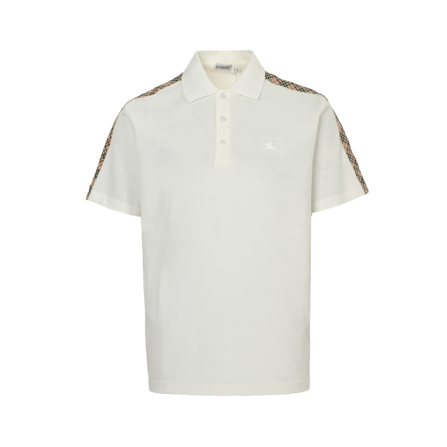 Burberry 25ss Warhorse Embroidery Plaid Shoulder Polo Short Sleeve