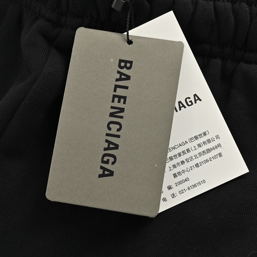 Balenciaga 24ss reverse embroidered lettering shorts