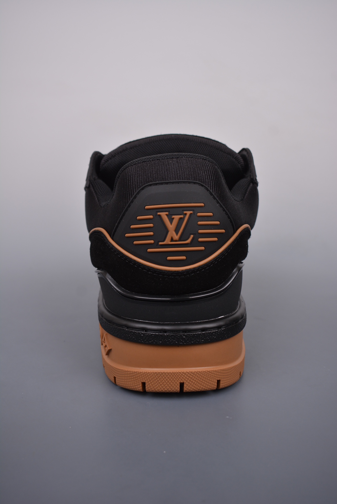 Louis Vuitton Trainer Maxi Low Sneaker Suede Black Brown 1ABM2Y