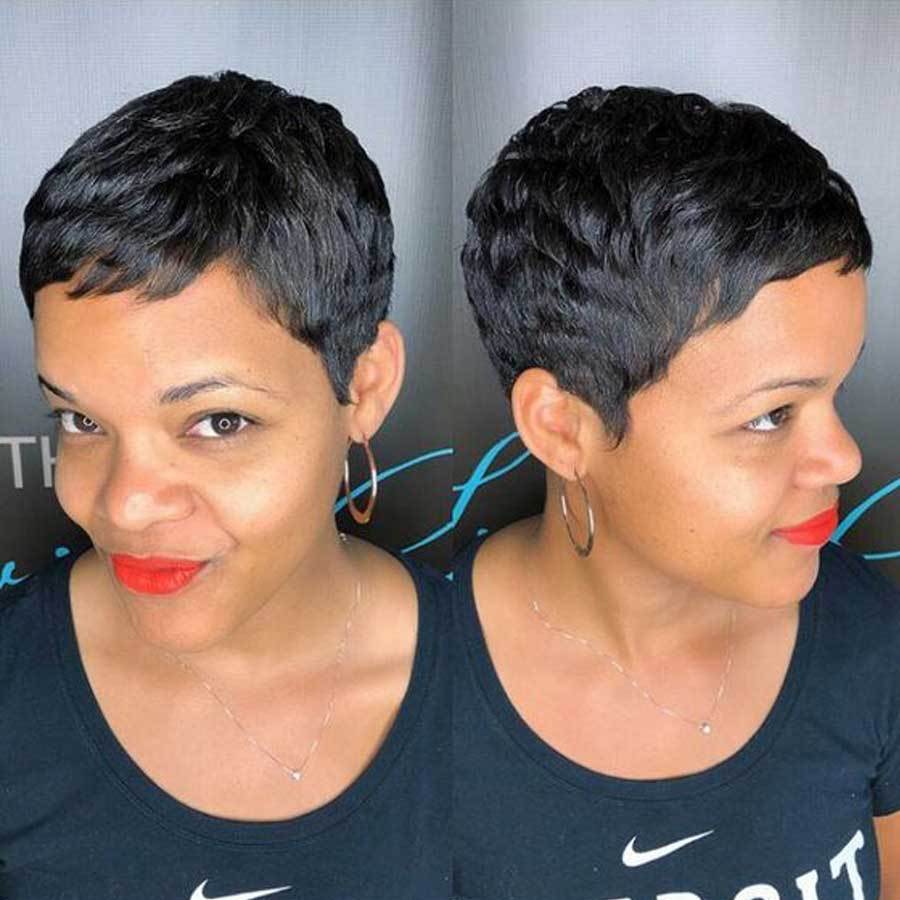 Luna 014 Very Short Affordable Straight Hair Wig for African American