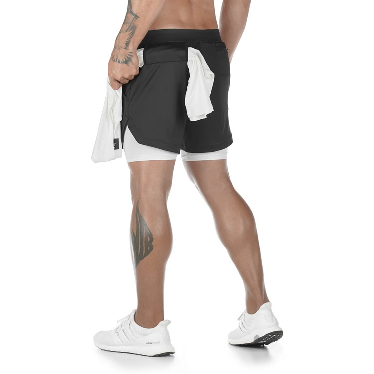 Summer sports shorts men's double-layer quick-drying breathable squat jogging casual pants basketball pants