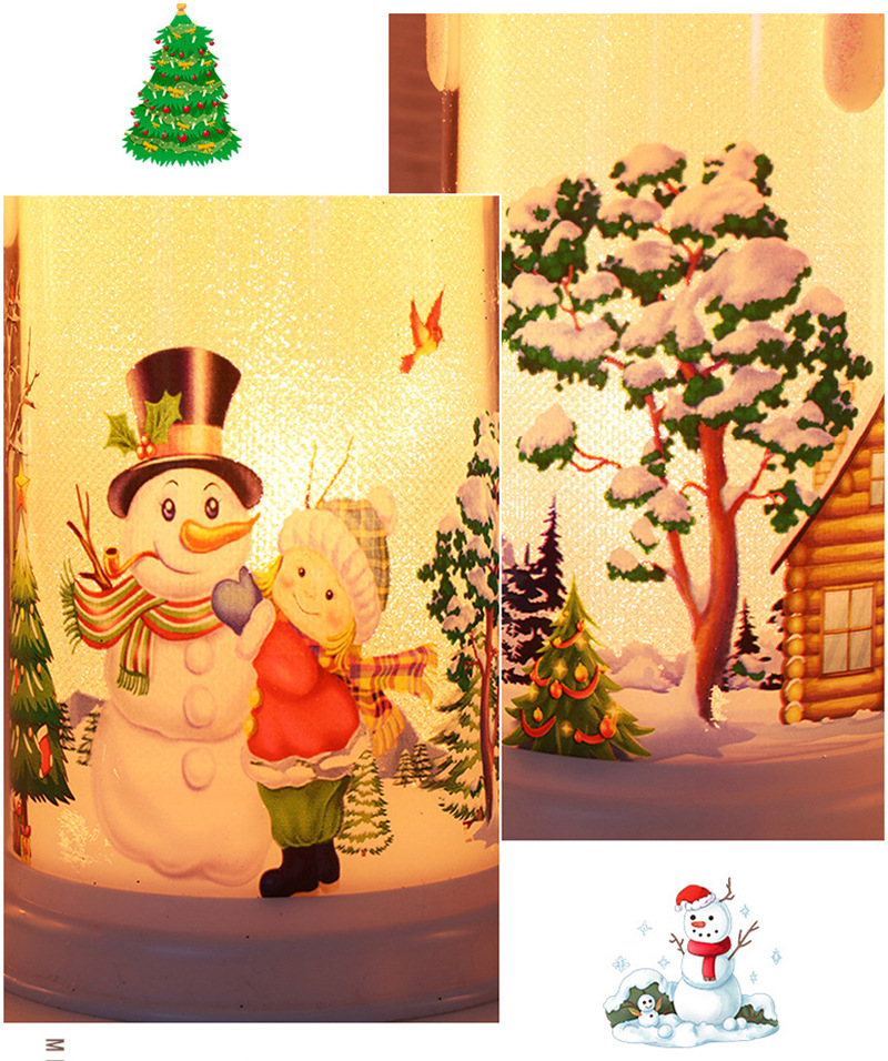 🔥🔥Christmas decoration candle lamp LED simulation flame candle Santa Claus snowman decoration night light